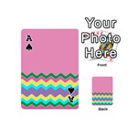 Easter Chevron Pattern Stripes Playing Cards 54 (Mini)  Front - SpadeA