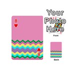 Easter Chevron Pattern Stripes Playing Cards 54 (Mini)  Front - Heart8