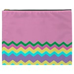 Easter Chevron Pattern Stripes Cosmetic Bag (XXXL)  Front