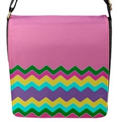 Easter Chevron Pattern Stripes Flap Messenger Bag (s) by Amaryn4rt