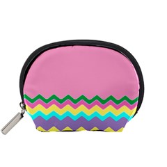 Easter Chevron Pattern Stripes Accessory Pouches (Small) 