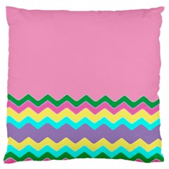 Easter Chevron Pattern Stripes Large Flano Cushion Case (One Side)