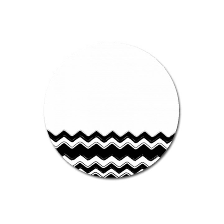 Chevrons Black Pattern Background Magnet 3  (Round)