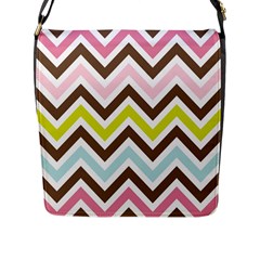 Chevrons Stripes Colors Background Flap Messenger Bag (l)  by Amaryn4rt