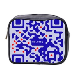 Digital Computer Graphic Qr Code Is Encrypted With The Inscription Mini Toiletries Bag 2-side by Amaryn4rt