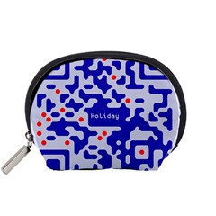 Digital Computer Graphic Qr Code Is Encrypted With The Inscription Accessory Pouches (small)  by Amaryn4rt