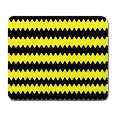 Yellow Black Chevron Wave Large Mousepads by Amaryn4rt