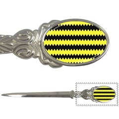 Yellow Black Chevron Wave Letter Openers by Amaryn4rt