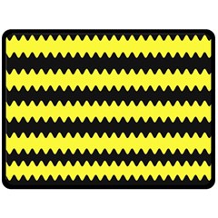 Yellow Black Chevron Wave Fleece Blanket (large)  by Amaryn4rt