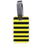 Yellow Black Chevron Wave Luggage Tags (Two Sides) Back