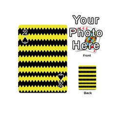 Yellow Black Chevron Wave Playing Cards 54 (mini)  by Amaryn4rt