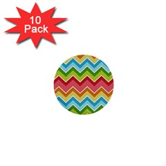 Colorful Background Of Chevrons Zigzag Pattern 1  Mini Buttons (10 Pack)  by Amaryn4rt