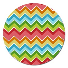 Colorful Background Of Chevrons Zigzag Pattern Magnet 5  (round) by Amaryn4rt