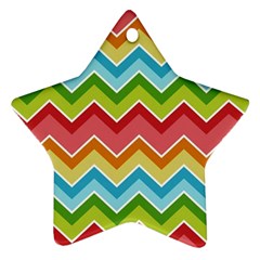 Colorful Background Of Chevrons Zigzag Pattern Star Ornament (two Sides) by Amaryn4rt