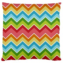 Colorful Background Of Chevrons Zigzag Pattern Large Cushion Case (two Sides) by Amaryn4rt