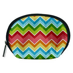 Colorful Background Of Chevrons Zigzag Pattern Accessory Pouches (medium) 