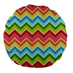 Colorful Background Of Chevrons Zigzag Pattern Large 18  Premium Flano Round Cushions by Amaryn4rt