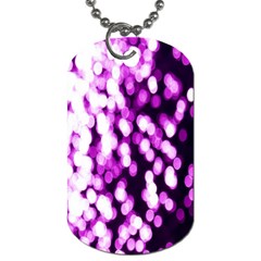 Bokeh Background In Purple Color Dog Tag (one Side) by Amaryn4rt