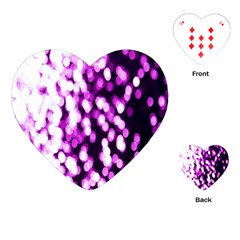 Bokeh Background In Purple Color Playing Cards (heart)  by Amaryn4rt