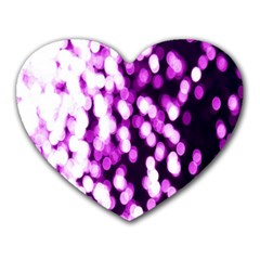 Bokeh Background In Purple Color Heart Mousepads by Amaryn4rt