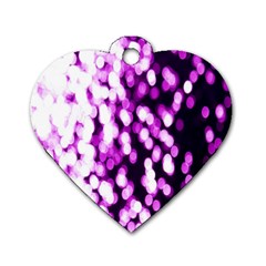 Bokeh Background In Purple Color Dog Tag Heart (two Sides) by Amaryn4rt