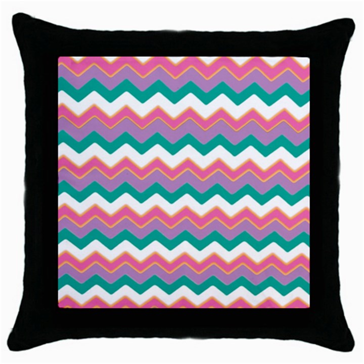 Chevron Pattern Colorful Art Throw Pillow Case (Black)