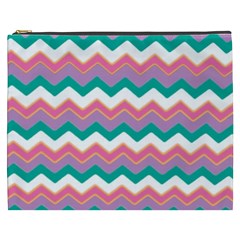 Chevron Pattern Colorful Art Cosmetic Bag (xxxl)  by Amaryn4rt