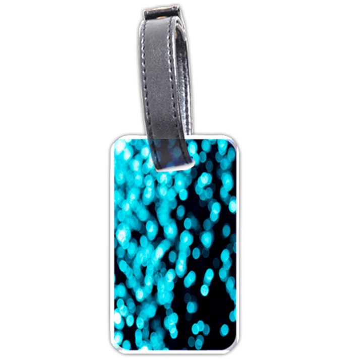 Bokeh Background In Blue Color Luggage Tags (One Side) 