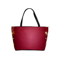 Red Background With A Pattern Shoulder Handbags