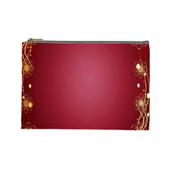 Red Background With A Pattern Cosmetic Bag (large) 