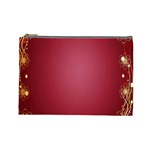 Red Background With A Pattern Cosmetic Bag (Large)  Front