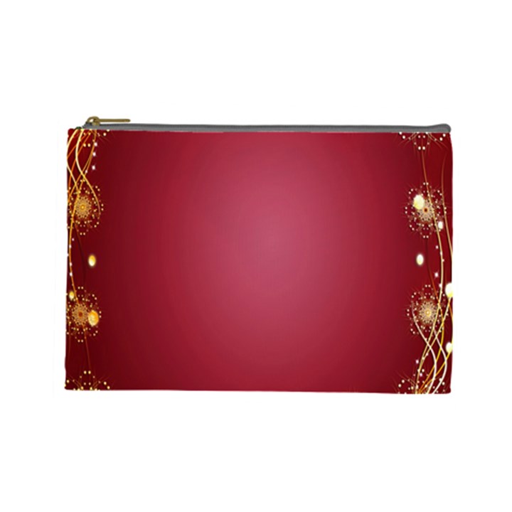 Red Background With A Pattern Cosmetic Bag (Large) 