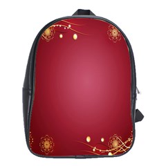 Red Background With A Pattern School Bags(large)  by Amaryn4rt