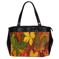 Colorful Autumn Leaves Leaf Background Office Handbags (2 Sides)  by Amaryn4rt