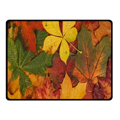 Colorful Autumn Leaves Leaf Background Fleece Blanket (small) by Amaryn4rt