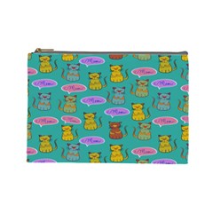 Meow Cat Pattern Cosmetic Bag (large)  by Amaryn4rt