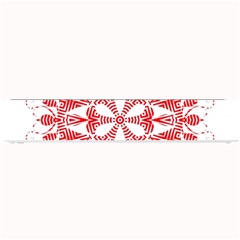 Red Pattern Filigree Snowflake On White Small Bar Mats by Amaryn4rt