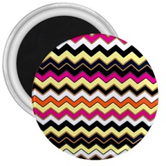 Colorful Chevron Pattern Stripes 3  Magnets by Amaryn4rt