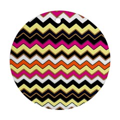 Colorful Chevron Pattern Stripes Ornament (round) by Amaryn4rt