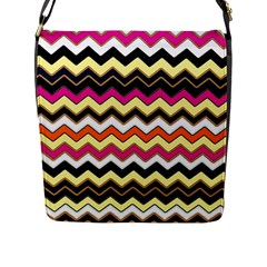 Colorful Chevron Pattern Stripes Flap Messenger Bag (l) 