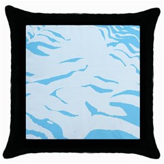 Blue Tiger Animal Pattern Digital Throw Pillow Case (black) by Amaryn4rt