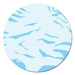 Blue Tiger Animal Pattern Digital Magnet 5  (Round) Front