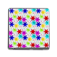 Snowflake Pattern Repeated Memory Card Reader (square) by Amaryn4rt