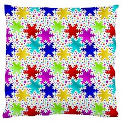 Snowflake Pattern Repeated Large Cushion Case (two Sides) by Amaryn4rt