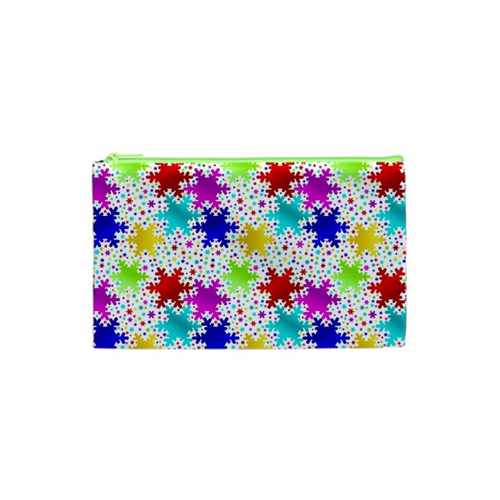 Snowflake Pattern Repeated Cosmetic Bag (XS)