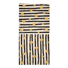 Black Lines And Golden Hearts Pattern Shower Curtain 36  X 72  (stall)  by TastefulDesigns