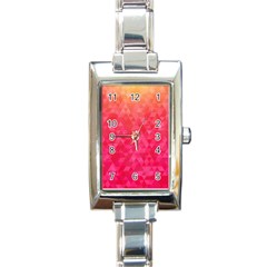 Abstract Red Octagon Polygonal Texture Rectangle Italian Charm Watch by TastefulDesigns