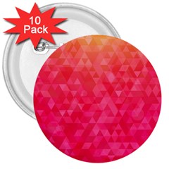 Abstract Red Octagon Polygonal Texture 3  Buttons (10 Pack)  by TastefulDesigns