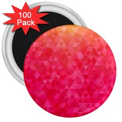 Abstract Red Octagon Polygonal Texture 3  Magnets (100 Pack) by TastefulDesigns