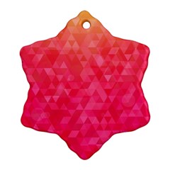 Abstract Red Octagon Polygonal Texture Snowflake Ornament (two Sides) by TastefulDesigns